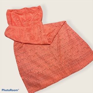 COPY - Coral strapless maxi dress